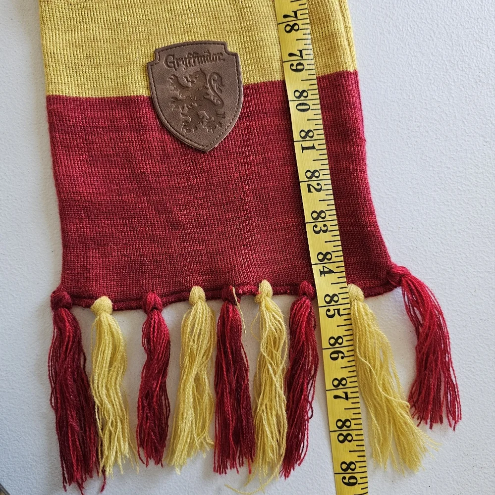 Harry Potter Gryffindor Striped Red Yellow Knit Neck Scarf  84” Fringe